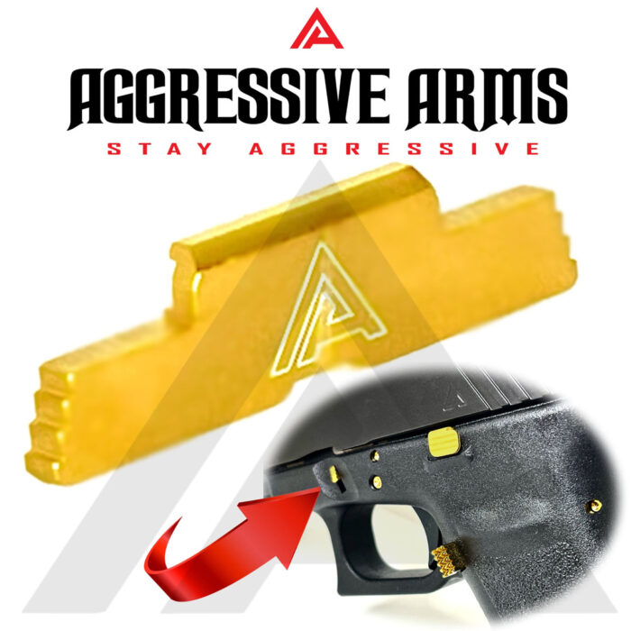 Aggressive Arms Slide Lock for Glock 21 in jewelry gold