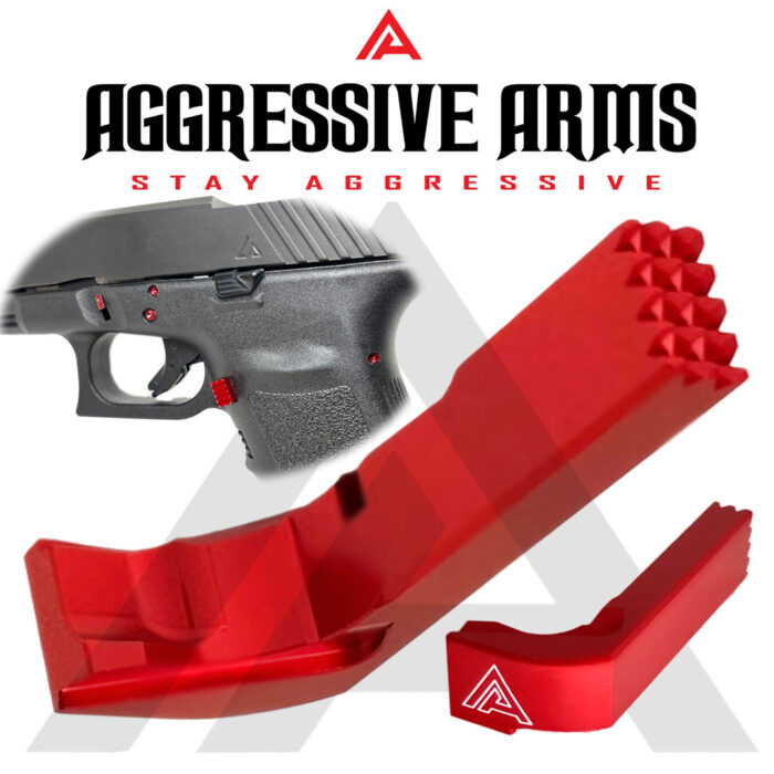 Aggressive Magazine Catch for Glock 21 by Aggressive Arms 2 - Red