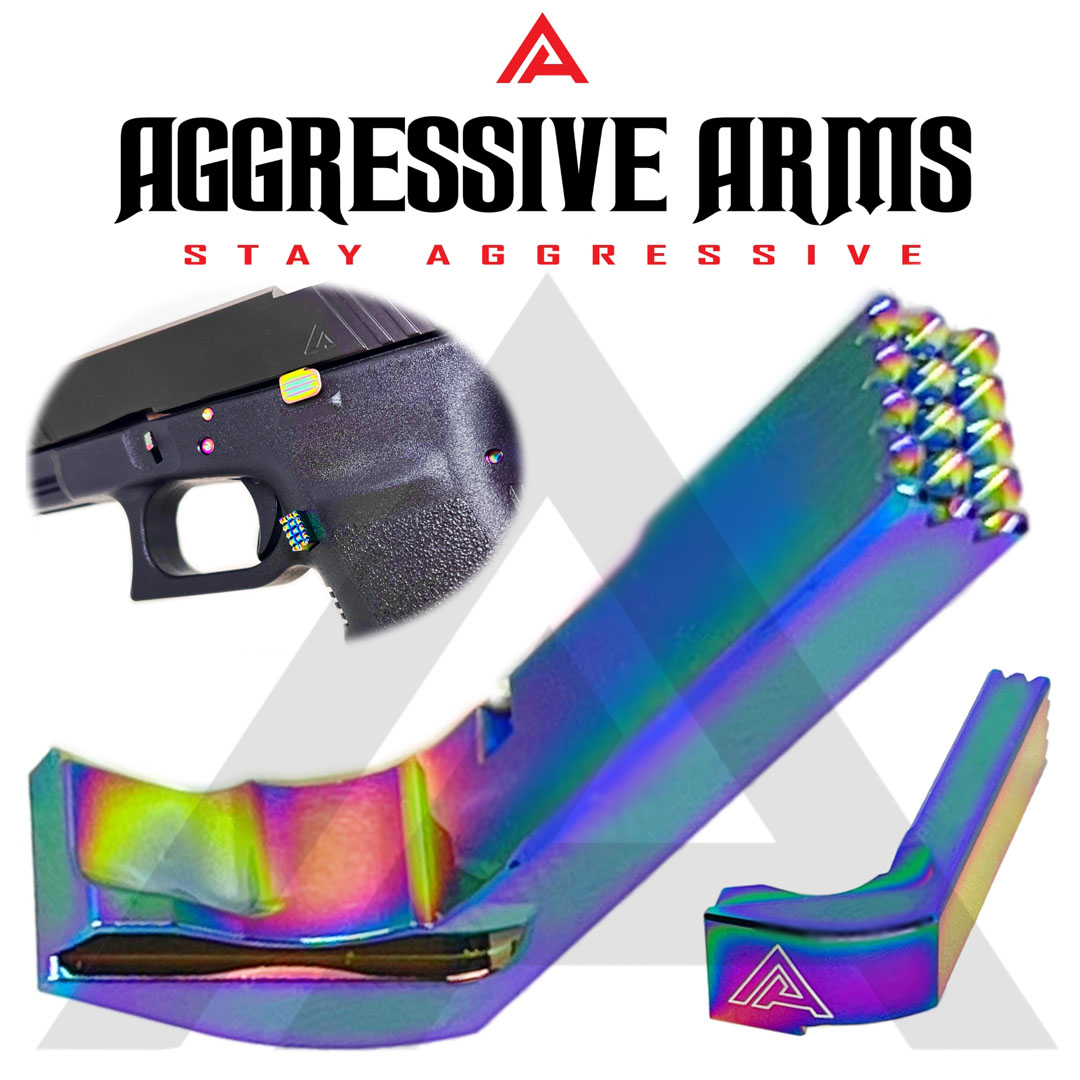 Aggressive Magazine Catch for Glock 21 by Aggressive Arms 2 - Rainbow