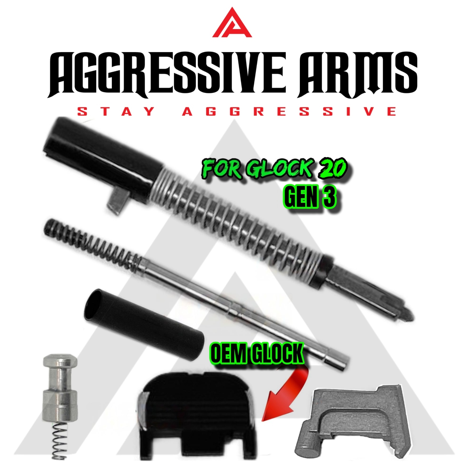 Upper Slide Parts Kit for Glock Gen 3 G20 by Aggressive Arms