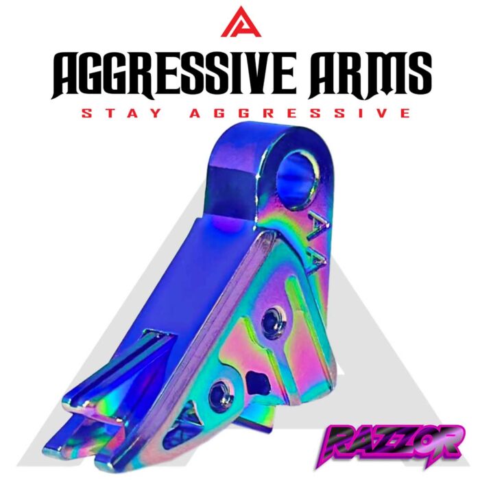 AGGRESSIVE ARMS RAZZOR JEWELRY RAINBOW FINISHED FLAT TRIGGER for GLOCK GEN 1 2 3 4 5 - 4