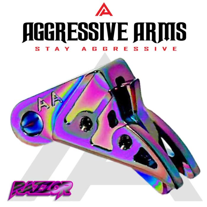 AGGRESSIVE ARMS RAZZOR JEWELRY RAINBOW FINISHED FLAT TRIGGER for GLOCK GEN 1 2 3 4 5 - 5