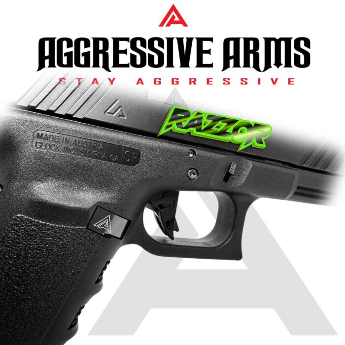 AGGRESSIVE ARMS RAZZOR STEALTH BLACK FINISH FLAT TRIGGER for GLOCK GEN 1 2 3 4 5 - 3