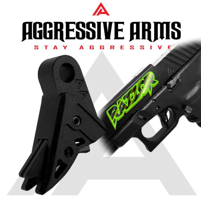 AGGRESSIVE ARMS RAZZOR STEALTH BLACK FINISH FLAT TRIGGER for GLOCK GEN 1 2 3 4 5 - 6