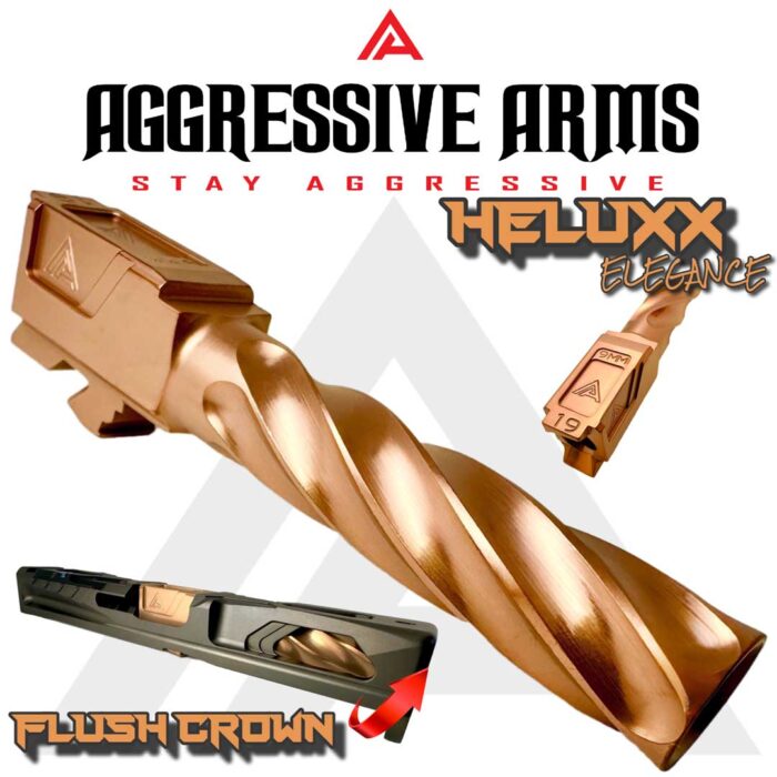 AGGRESSIVE ARMS HELUXX DEEP SPIRAL SHINY COPPER Barrel