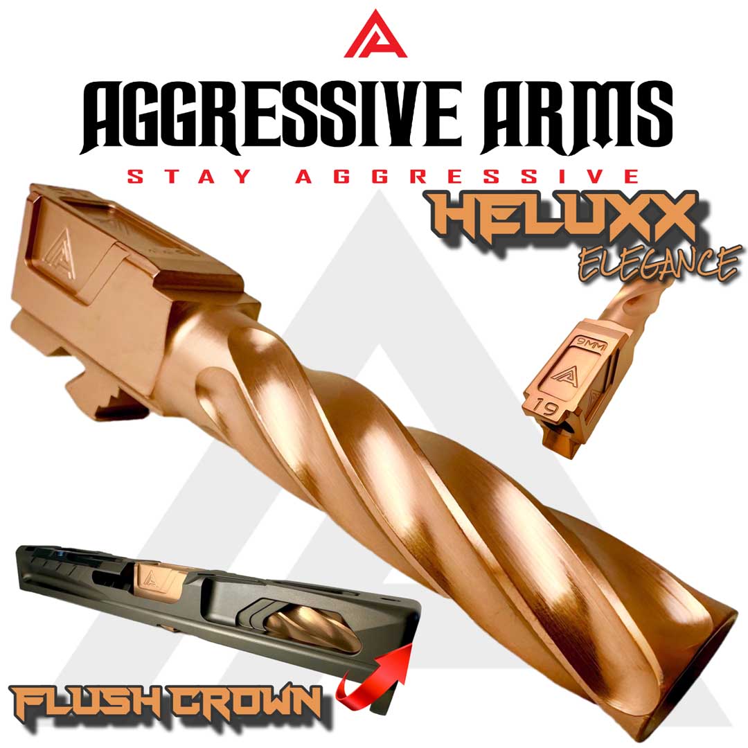 AGGRESSIVE ARMS HELUXX DEEP SPIRAL SHINY COPPER Barrel