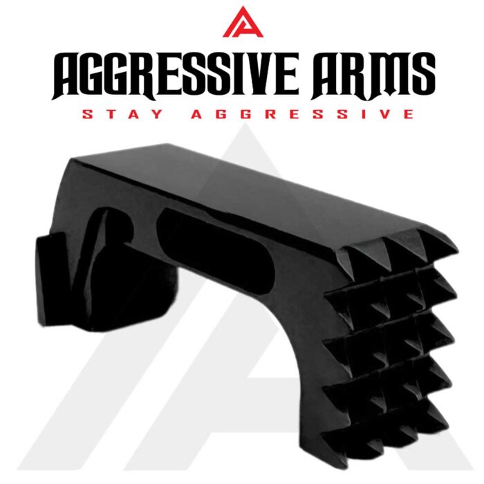 Extended Magazine Catch for Glock G43X by Aggressive Arms - BLACK Finish2