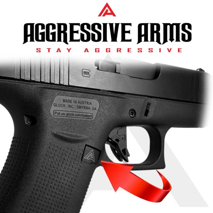 Extended Magazine Catch for Glock G43X by Aggressive Arms - BLACK Finish3