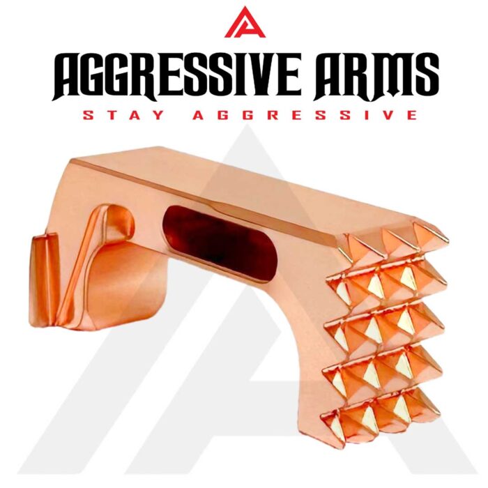 Extended Magazine Catch for Glock G43X by Aggressive Arms - COPPER Finish3