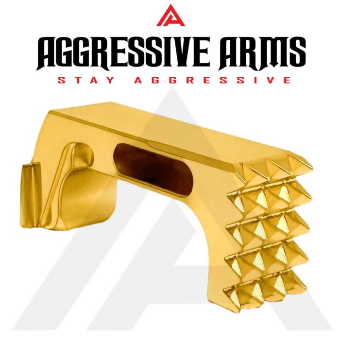 Extended Magazine Catch for Glock G43X by Aggressive Arms - GOLD Finish4